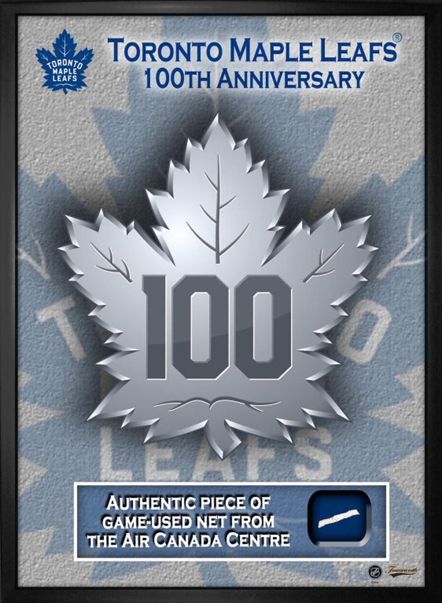 Toronto Maple Leafs Framed 16x20 100th Anniversary With Game-Used Net - www.Shopthatapp.com