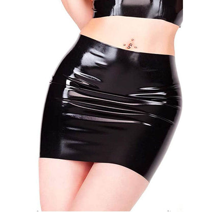 New Women's Sheath Tight Mini latex Hip Skirt - www.Shopthatapp.com