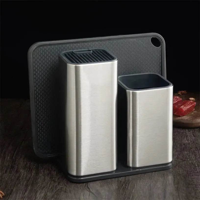 Stainless Steel Kitchen Cutlery Holder Utensils holder - www.Shopthatapp.com