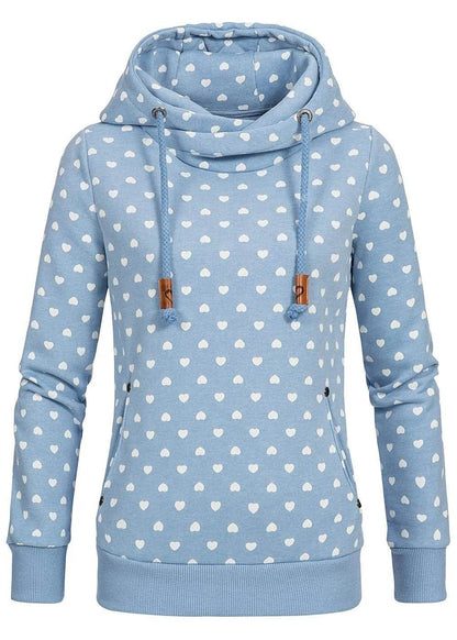 Women Printed loose hooded sweatshirt - www.Shopthatapp.com