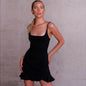 New Ruffles Trumpet Dress Women Sleeveless Spaghetti Strap Slim Summer Dress Party Short Dresses Vestidos - www.Shopthatapp.com