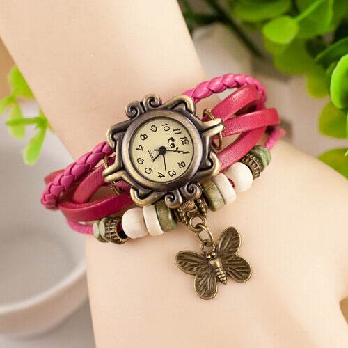 Cowhide winding bracelet watch - www.Shopthatapp.com