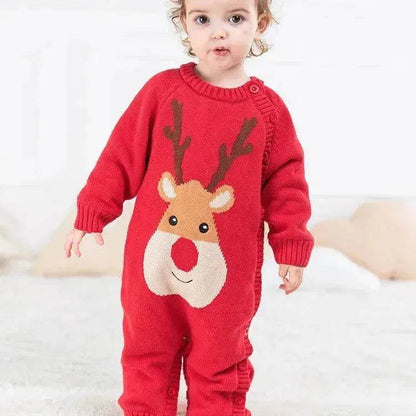 Newborn Baby Clothes Baby Crawling Clothes Thickening Out Baby Harness Christmas Baby Romper Baby Cotton Sleepwear - www.Shopthatapp.com