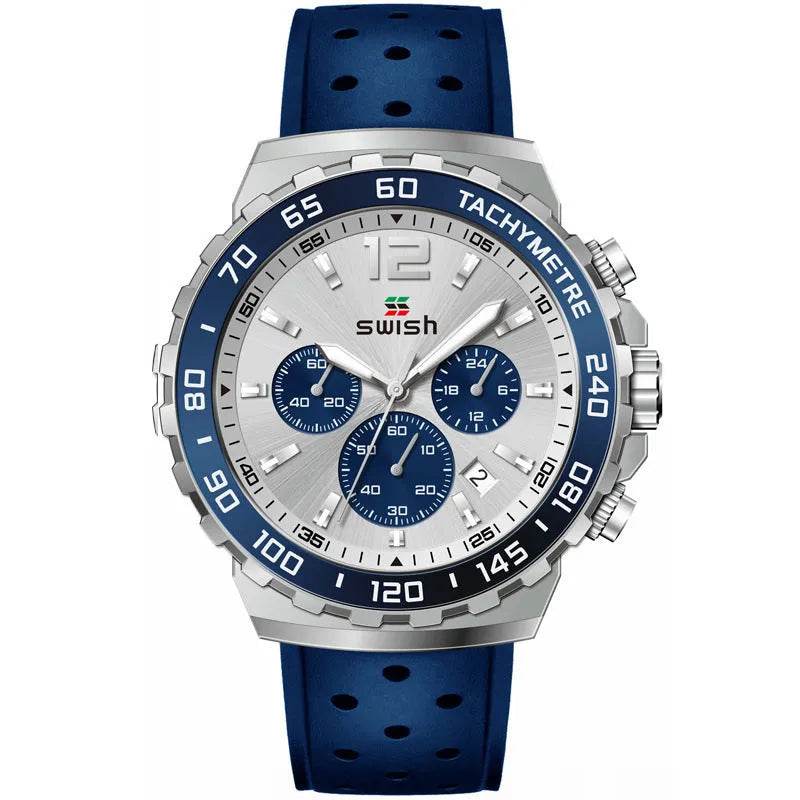 Men's Luminous Sports Breathable Hole Silicone Strap Six-pin Quartz Watch - www.Shopthatapp.com