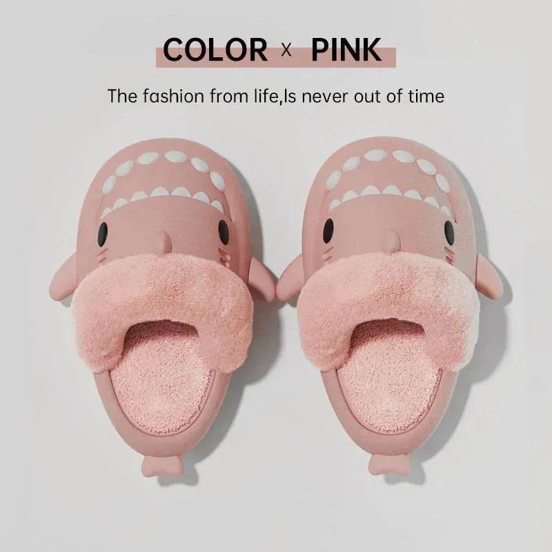 Winter Shark Slippers Detachable Warm Fuzzy Slippers Bedroom House Shoes Women - www.Shopthatapp.com