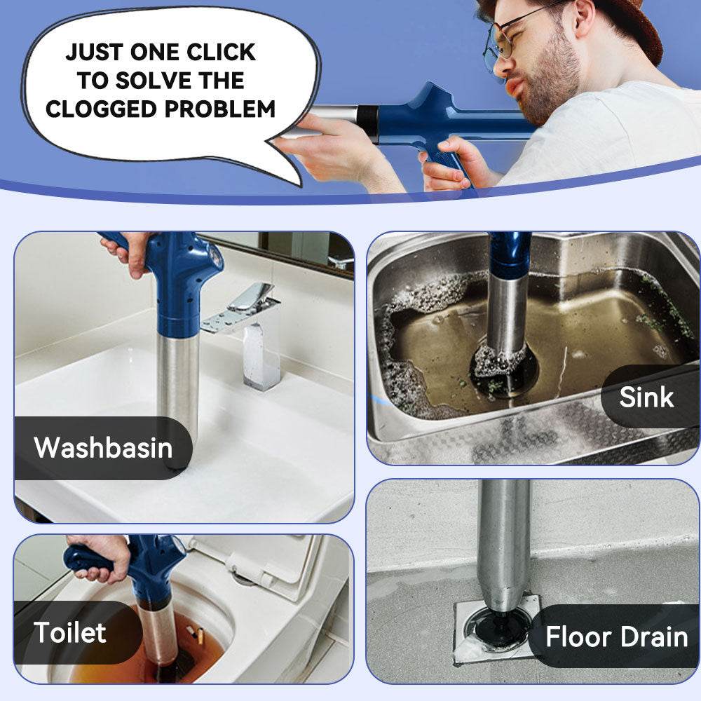 High Pressure Drain Opener Sink Floor waste Toilet pipe blockage unclog - www.Shopthatapp.com