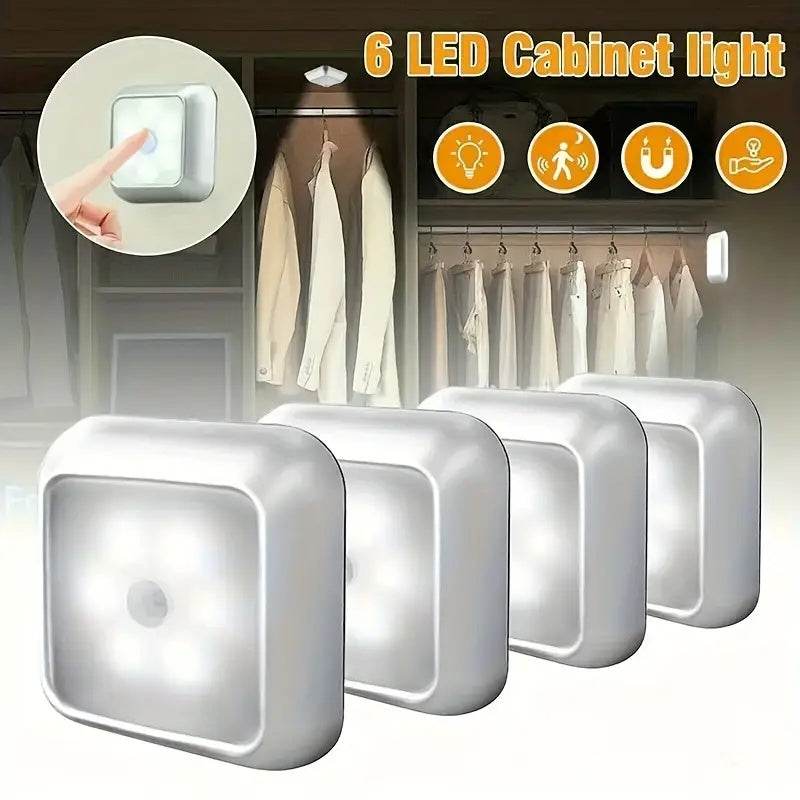 6 Pcs Induction Cabinet Night Light Motion Sensor - www.Shopthatapp.com