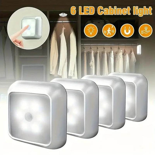 6 Pcs Induction Cabinet Night Light Motion Sensor - www.Shopthatapp.com