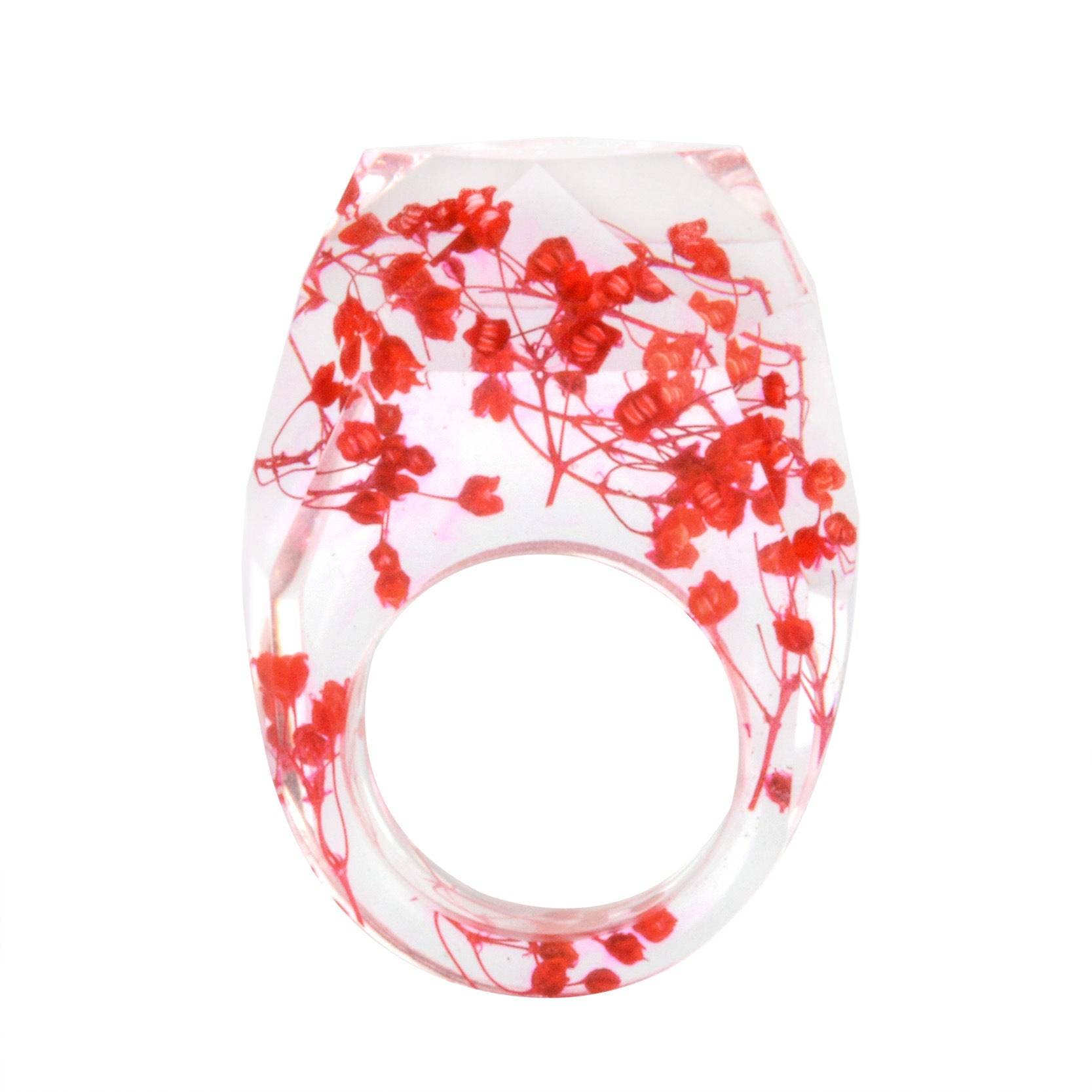 Dried Flower Resin Forest Handmade Dried Flower Epoxy Ring - www.Shopthatapp.com