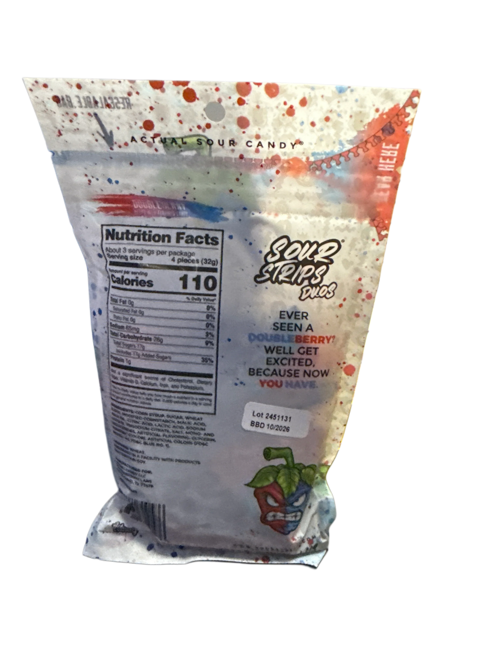Sour Strips Doubleberry Flavour 96G - U.S Edition - www.Shopthatapp.com