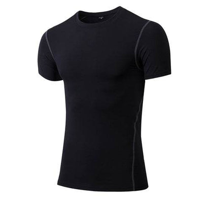 Solid color quick-drying bottoming short sleeve fitness t-shirt top - www.Shopthatapp.com