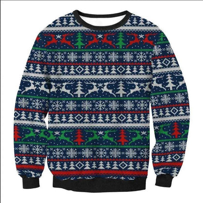 UGLY CHRISTMAS SWEATER Vacation Santa Elf Funny Womens Men Sweaters Tops Autumn Winter Clothing - www.Shopthatapp.com