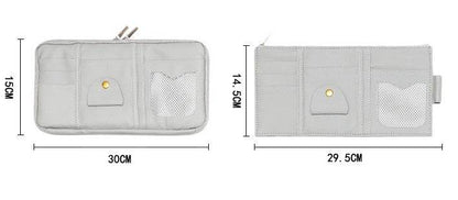 Car Sun Visor Organizer Storage Holder Full Leather Wrap