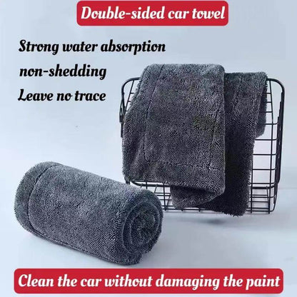 KLCB No-streak, No-scratch, No-water-stain Car Drying Towel Premium Microfiber Double-twist Pile With No Edge Design For Quick And Easy Drying - www.Shopthatapp.com