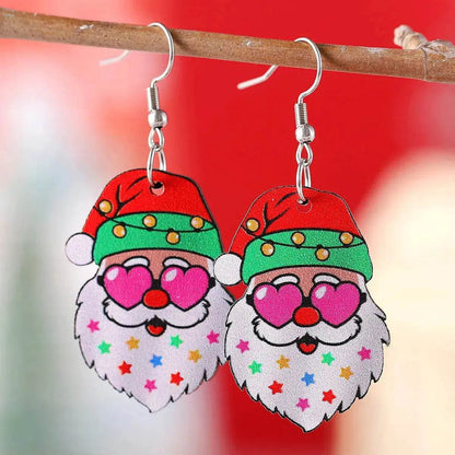 Funny Santa Claus Earrings Christmas Pendant Earrings Gift - www.Shopthatapp.com