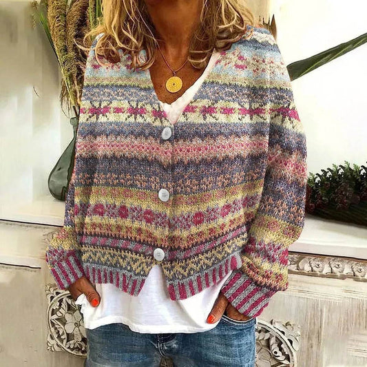 Christmas Abstract Printing Casual Cloak Coat Cardigan Sweater - www.Shopthatapp.com