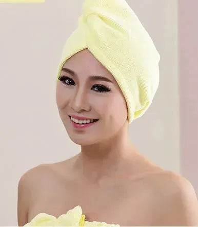 Women's Microfiber Hair Dryer Cap Absorbent Hair Towel.