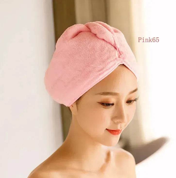 Women's Microfiber Hair Dryer Cap Absorbent Hair Towel. - www.Shopthatapp.com
