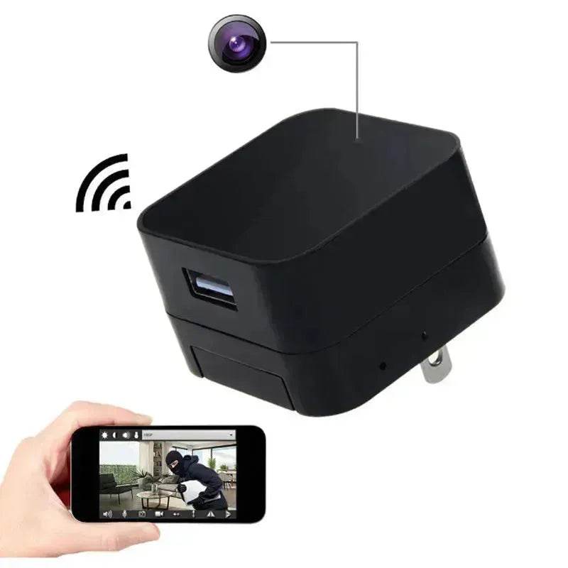 Night vision spy camera wall charger - www.Shopthatapp.com