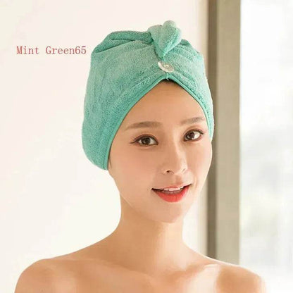 Women's Microfiber Hair Dryer Cap Absorbent Hair Towel. - www.Shopthatapp.com
