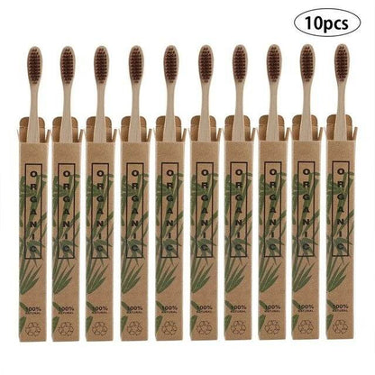 10pcs  Bamboo toothbrushes - www.Shopthatapp.com