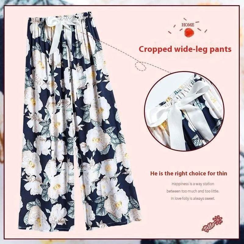 Cotton Silk Pajama Lounge trouser Pants Summer Women - www.Shopthatapp.com