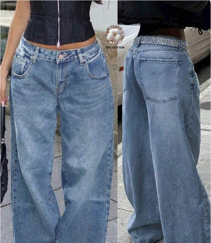 Street Style Loose Distressed Retro Washed Wide Leg Jeans - www.Shopthatapp.com