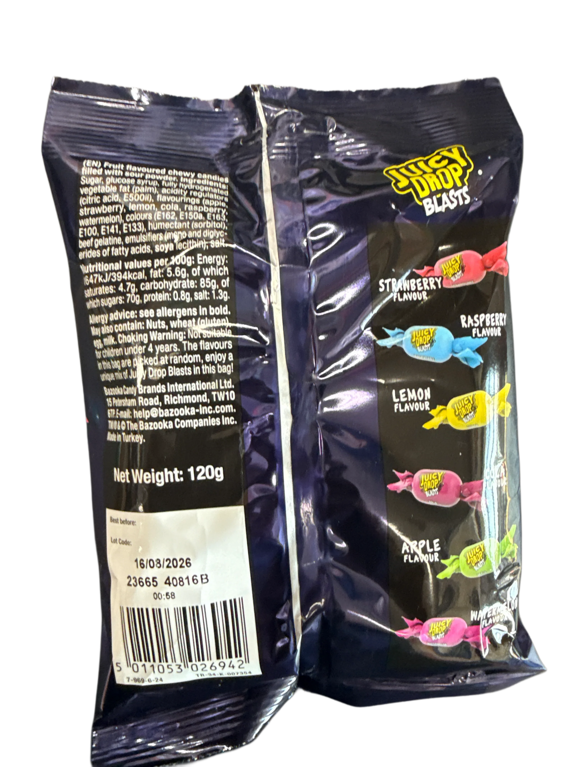 Juicy Drop Blasts Chews Filled With Sour Powder 120G - U.K Edition - www.Shopthatapp.com