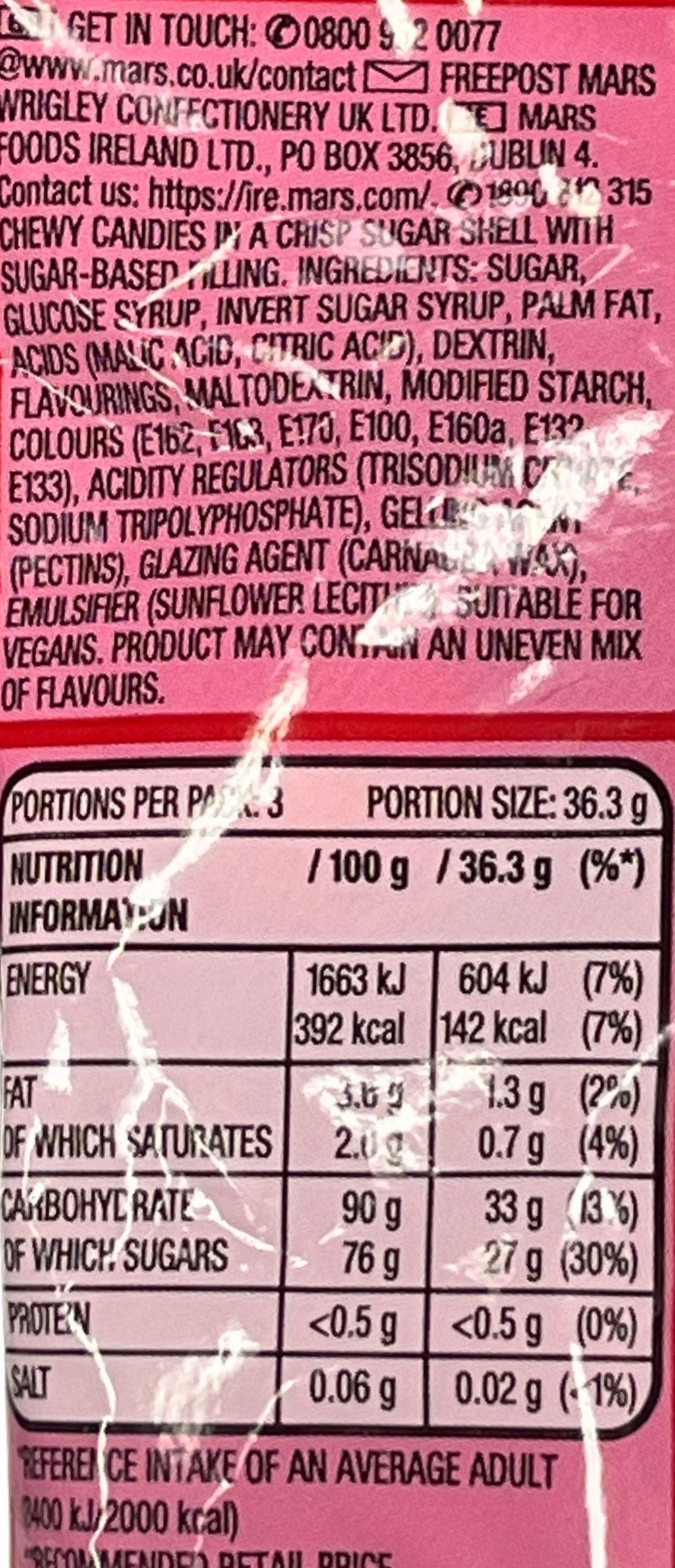 Skittles Giants Gooey Candy Bag 109G Ireland Edition - www.Shopthatapp.com