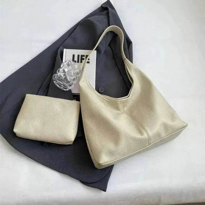 2Pcs Handbags Large Capacity Women's PU Leather Bags + Wallet - www.Shopthatapp.com