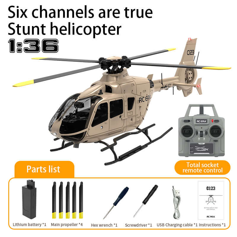 RC ERA C123 6CH Brushless RC Helicopter with Optical Flow, 3 Speed, 1-3 Batteries - www.Shopthatapp.com
