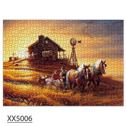 Puzzle 1000 pièces : Paysage de champ de blé | KidsToyLover