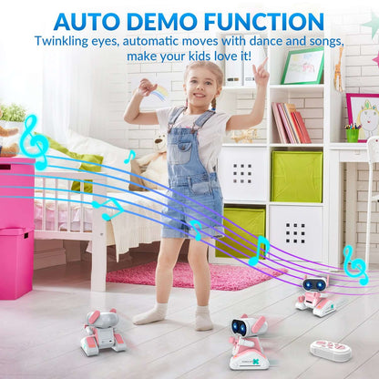 STEMTRON RC Robot Toy - Rechargeable, Auto Demo, Dance, Music, LED Eyes, 3 Colors - www.Shopthatapp.com