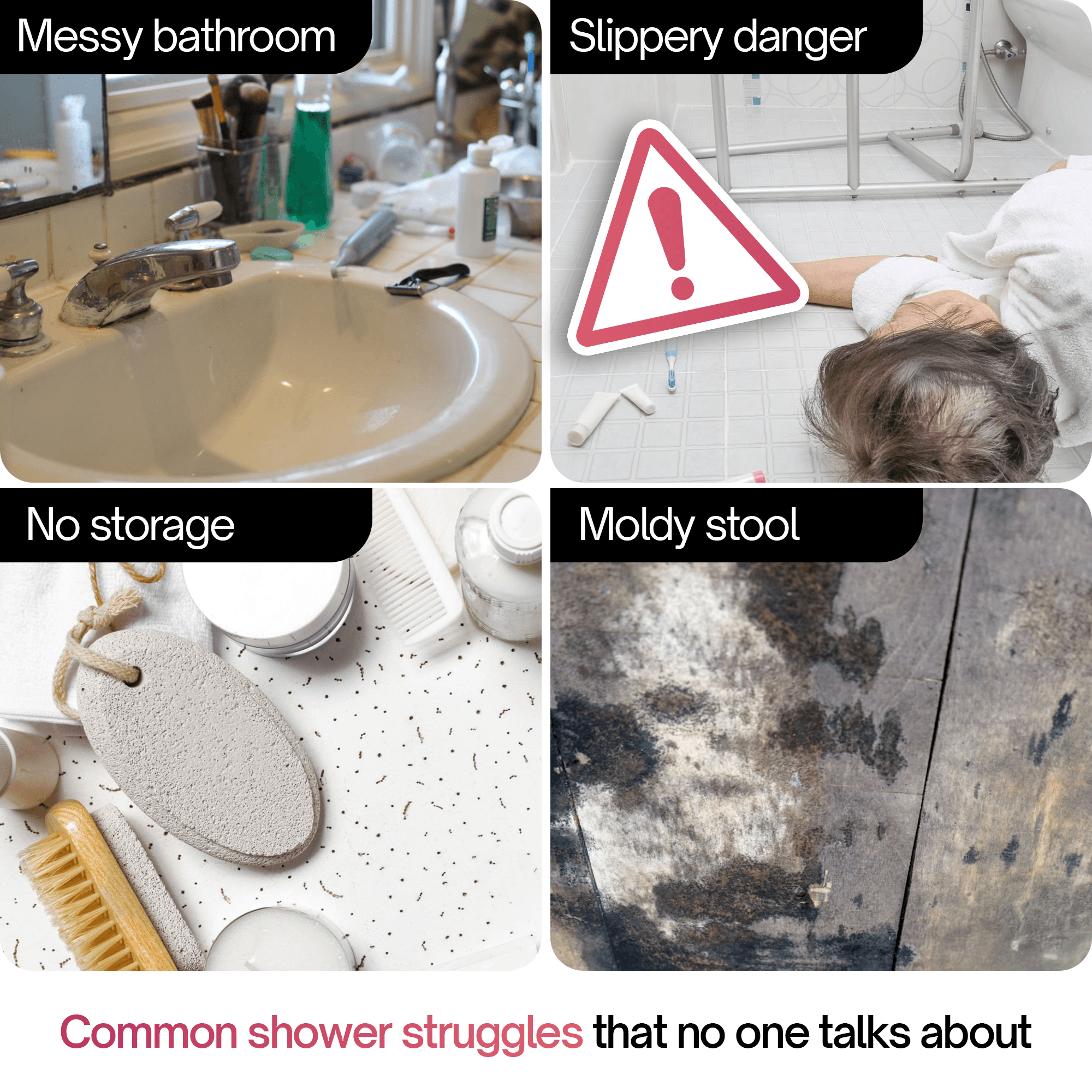 Tranquillo Wood Shower Bench, Shower Stool Wood - www.Shopthatapp.com