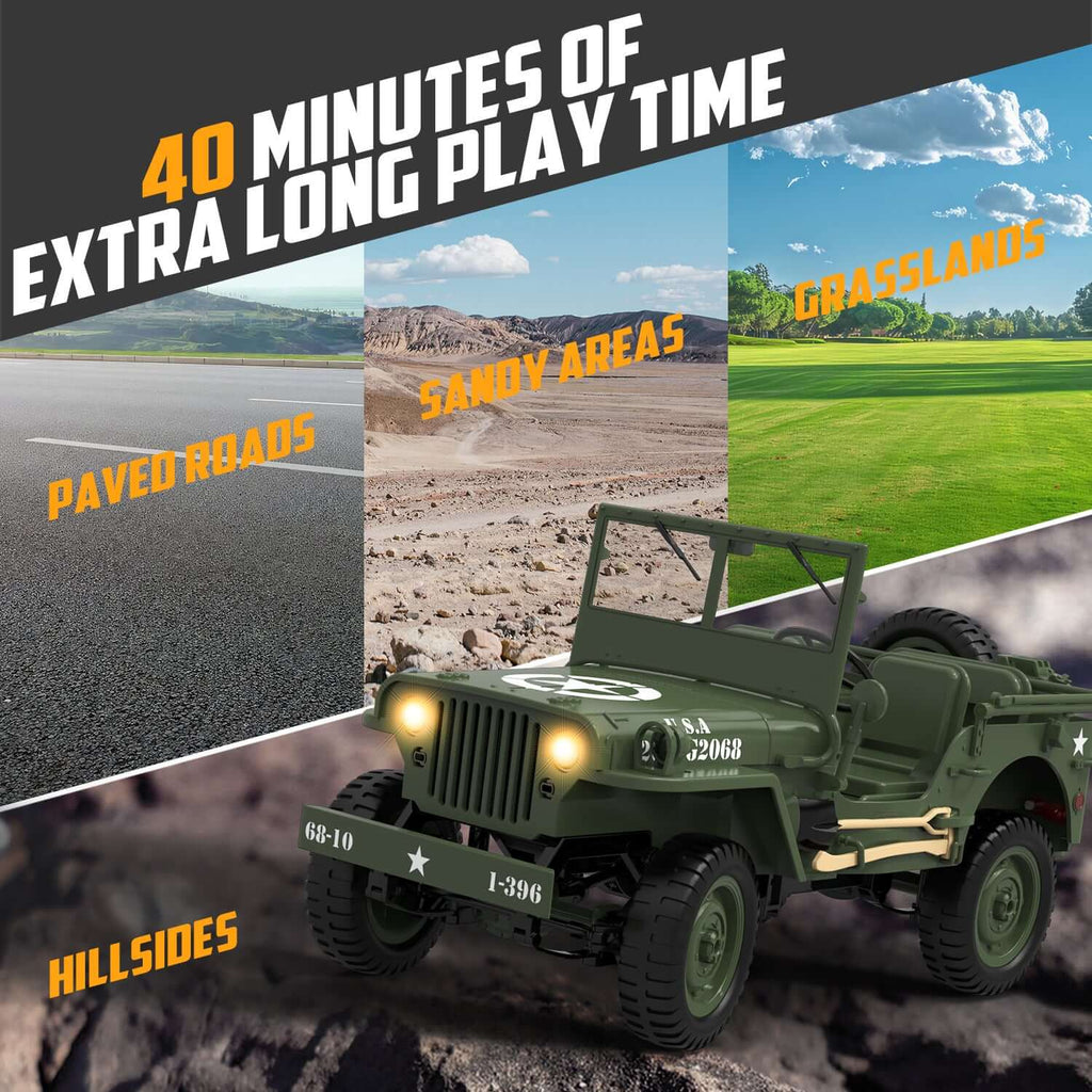 1:10 RACENT RC Crawler, 2.4G Willys Jeep, LED Lights, Upgradable Off-Road Car - www.Shopthatapp.com