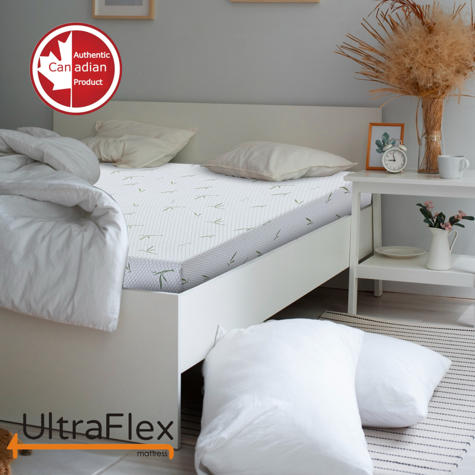 UltraFlex SleepTight – Canadian Made- Gel Memory Foam Mattress | CertiPUR-US® Certified, Cooling, Pressure Relief, Medium Firm, Fiberglass-Free, Bamboo Cover | Ideal for Bunk Beds, RVs & All Frames | Spinal Support & Motion Isolation - www.Shopthatapp.com