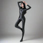 AMORESY Spandex Nylon Full Bodysuit Zentai with Cleavage Zipper Shinny Cosplay Jumpsuit - www.Shopthatapp.com
