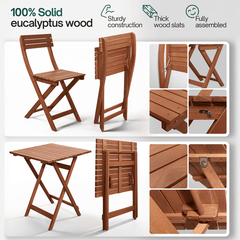 Foldable Bistro Table and Chairs Set - www.Shopthatapp.com