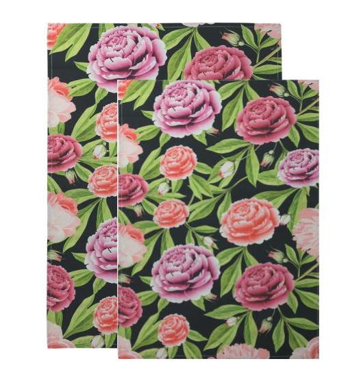 2-Piece Set Peonies Please Sure Grip Kitchen Towels - www.Shopthatapp.com