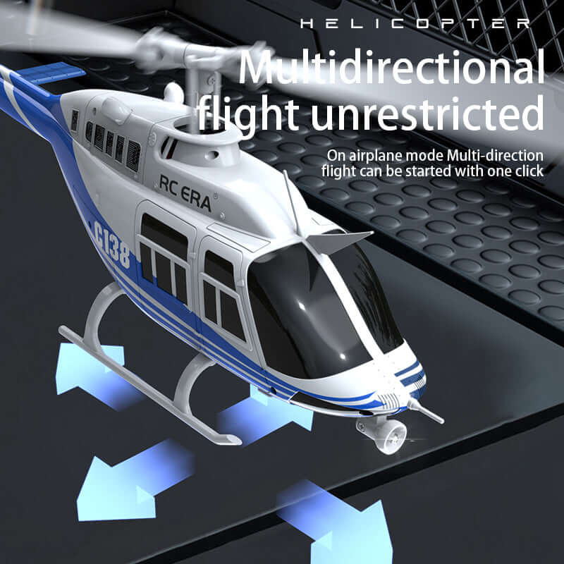 RC ERA C138 6CH RC Helikopter mit Gyro, optischer Flusspositionierung, Rot/Blau