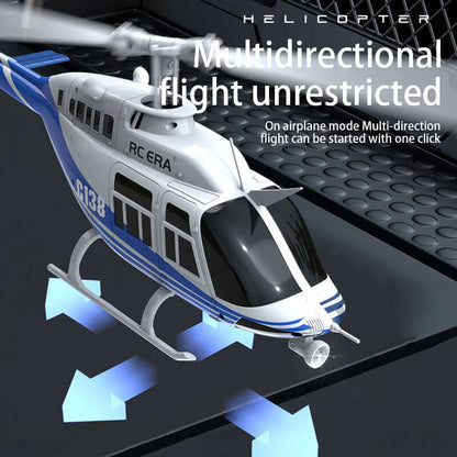 RC ERA C138 6CH RC Helikopter mit Gyro, optischer Flusspositionierung, Rot/Blau