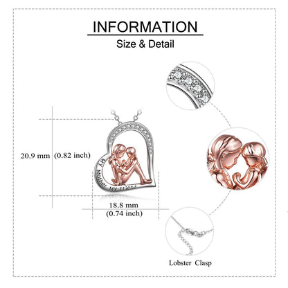 Mother's Day Necklace 925 Sterling Silver Engraved My Mother My Friend - www.Shopthatapp.com