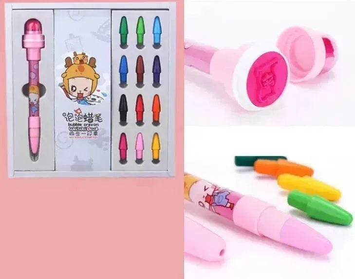 12 Color Bubble Crayon Painting Graffiti Seal for Children - www.Shopthatapp.com