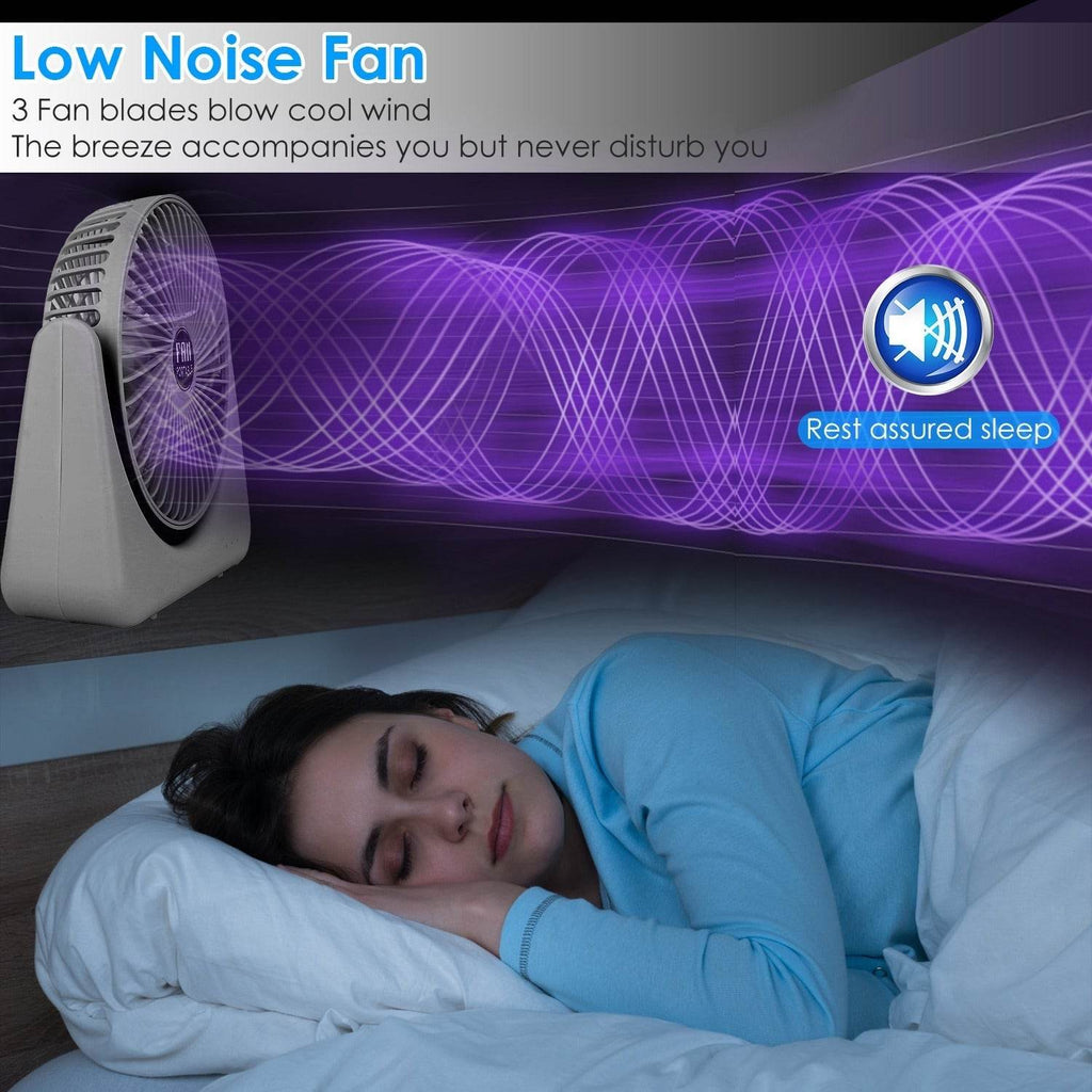 6.5in Desk Fan USB Powered 2 Speeds Table Cooling Fan Tilt Quiet Desktop Fan For Bedroom Office - www.Shopthatapp.com