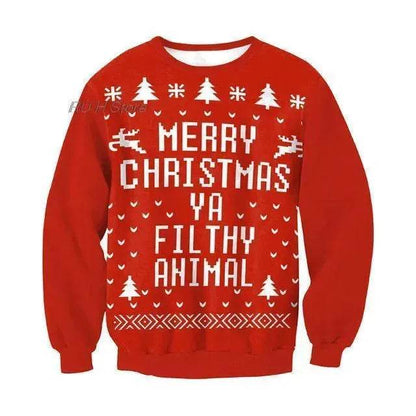 Ugly Christmas Sweater Santa Elf Couple Sweatshirt - www.Shopthatapp.com