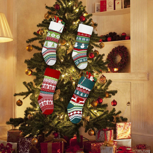 Christmas Stockings Candy Knitted Bag Wool - www.Shopthatapp.com