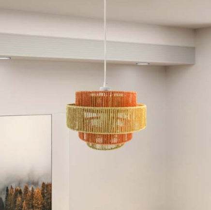Dorset Pendant Lamp - White And Natural Terracotta - www.Shopthatapp.com