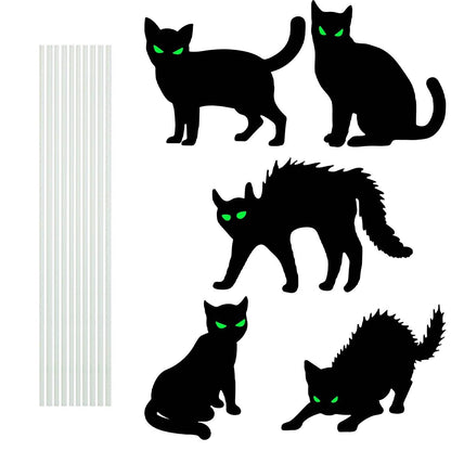 6Pcs Skull Or 6Pcs Tomb Or 5Pcs Black Cat Halloween Yard Sign Decorations  Glow In The Dark For Haunted House Garden Yard And Scary Theme Party - www.Shopthatapp.com