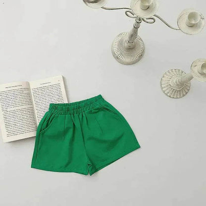 Casual Elastic Capri Pants Girls' Short pant for girls Neutral short pant for kids - www.Shopthatapp.com