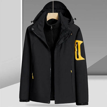 Three-in-one Removable Liner With Velvet Thickening Windproof Waterproof Jacket - www.Shopthatapp.com